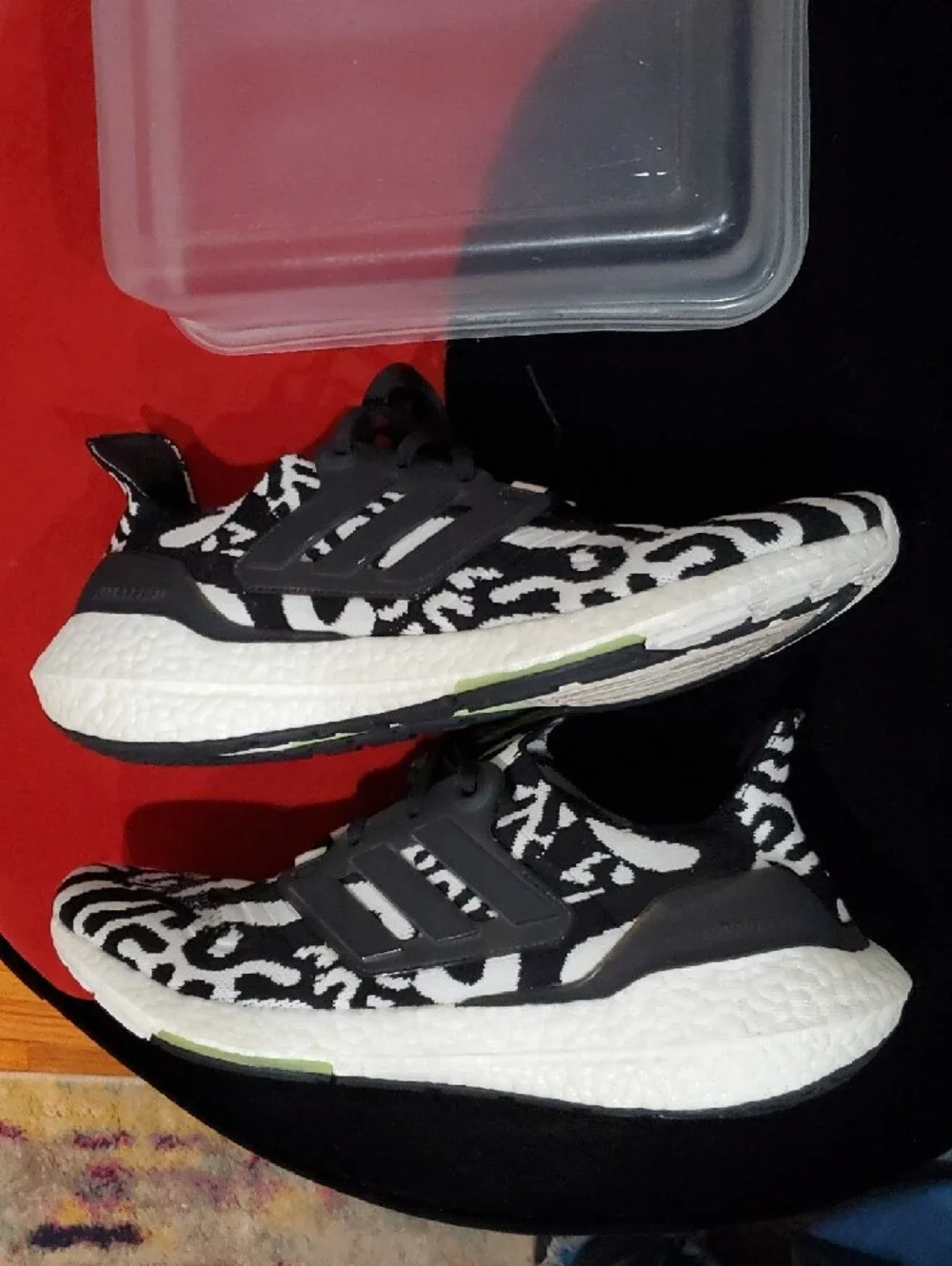 Adidas Ultraboost 22 Knit Running Shoe In Black & White Zebra
